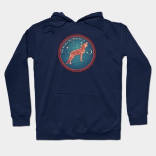 Coyotes Howl At Night Linocut Style Hoodie